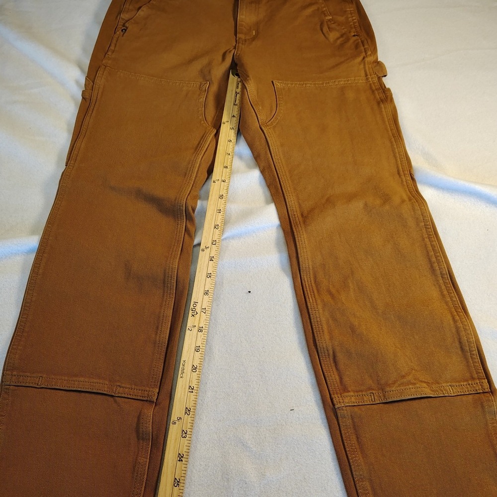 Carhartt Double Front Work Pants Women 10 Tall Brown NEW Rugged Flex 104296